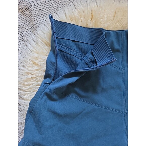 Loft Ann Taylor Seamed Flippy Mini Short Dark Blue Skirt 6 Fit & Flare Stretch - Picture 6 of 8